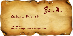 Zsigri Márk névjegykártya